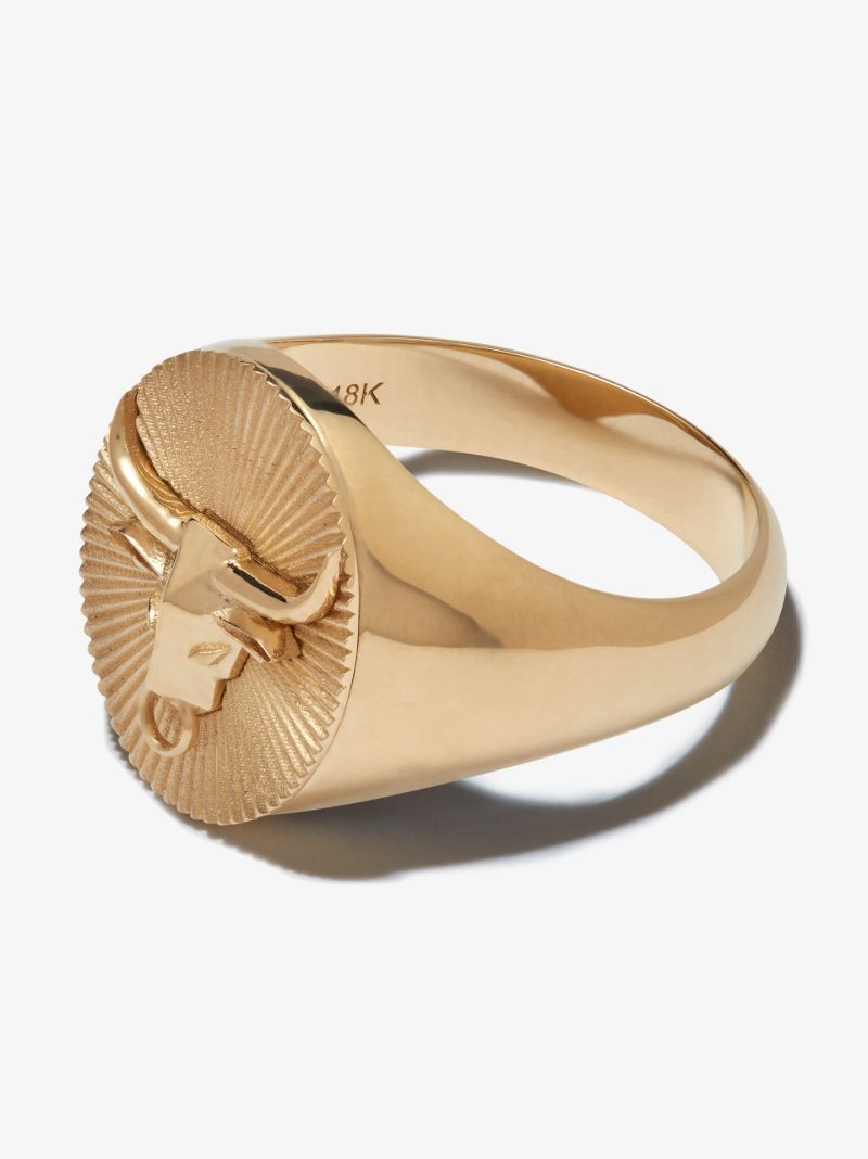 18k Yellow Gold Taurus Signet Ring