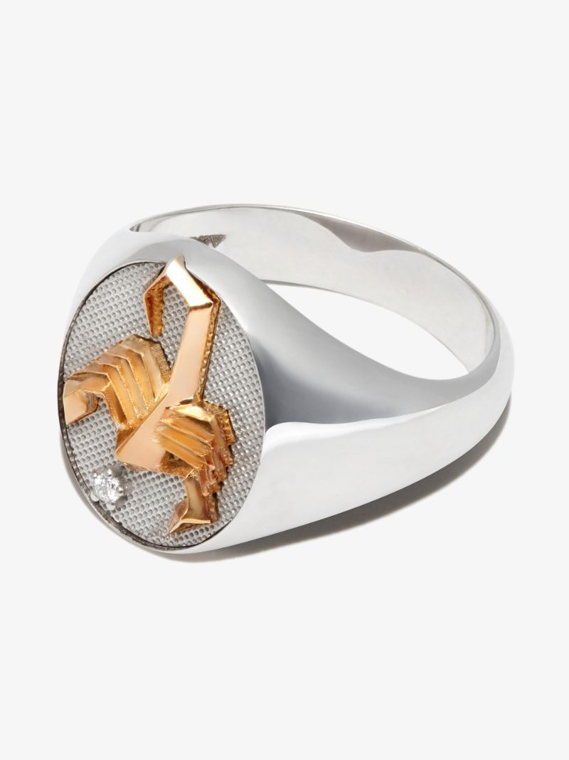 18k Yellow Gold Scorpio Diamond Signet Ring