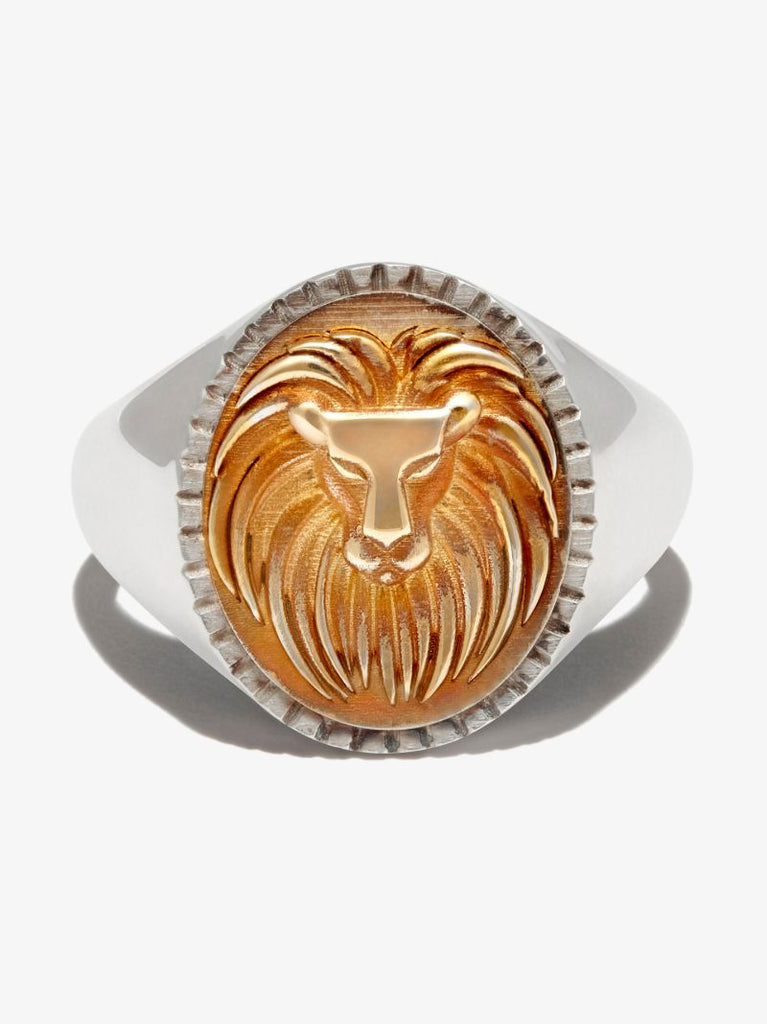 18k Yellow Gold Leo Signet Ring