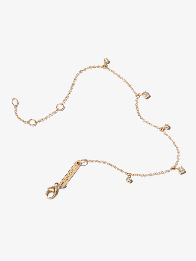 14k Yellow Gold Dangling Diamond Bracelet