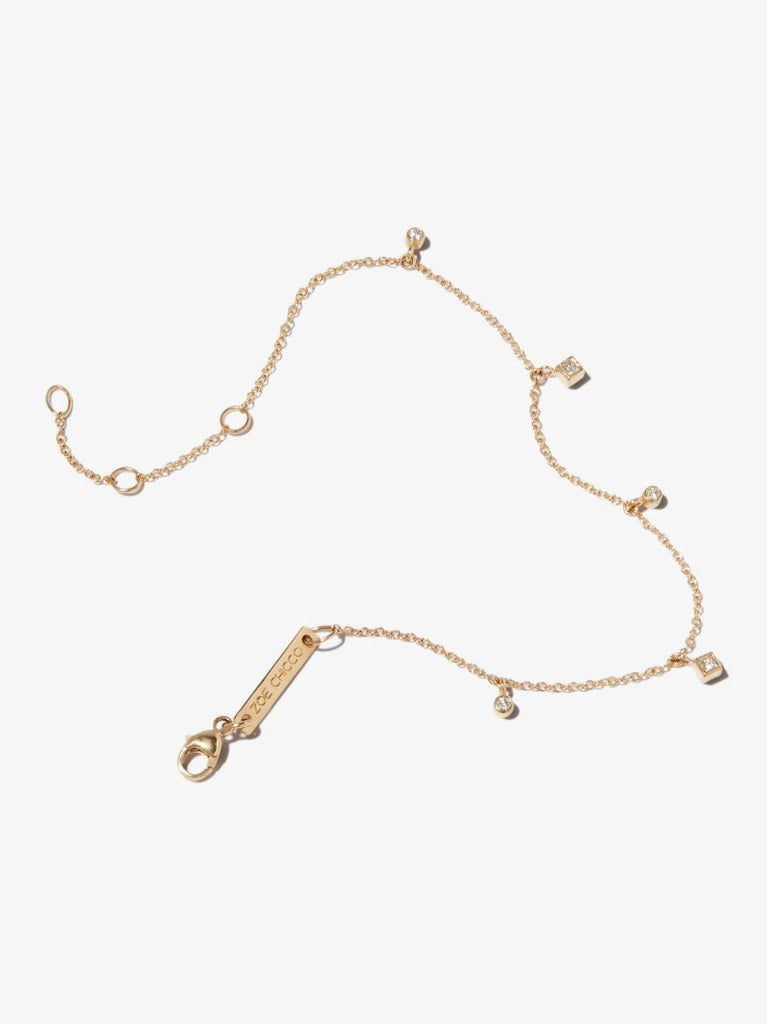 14k Yellow Gold Dangling Diamond Bracelet