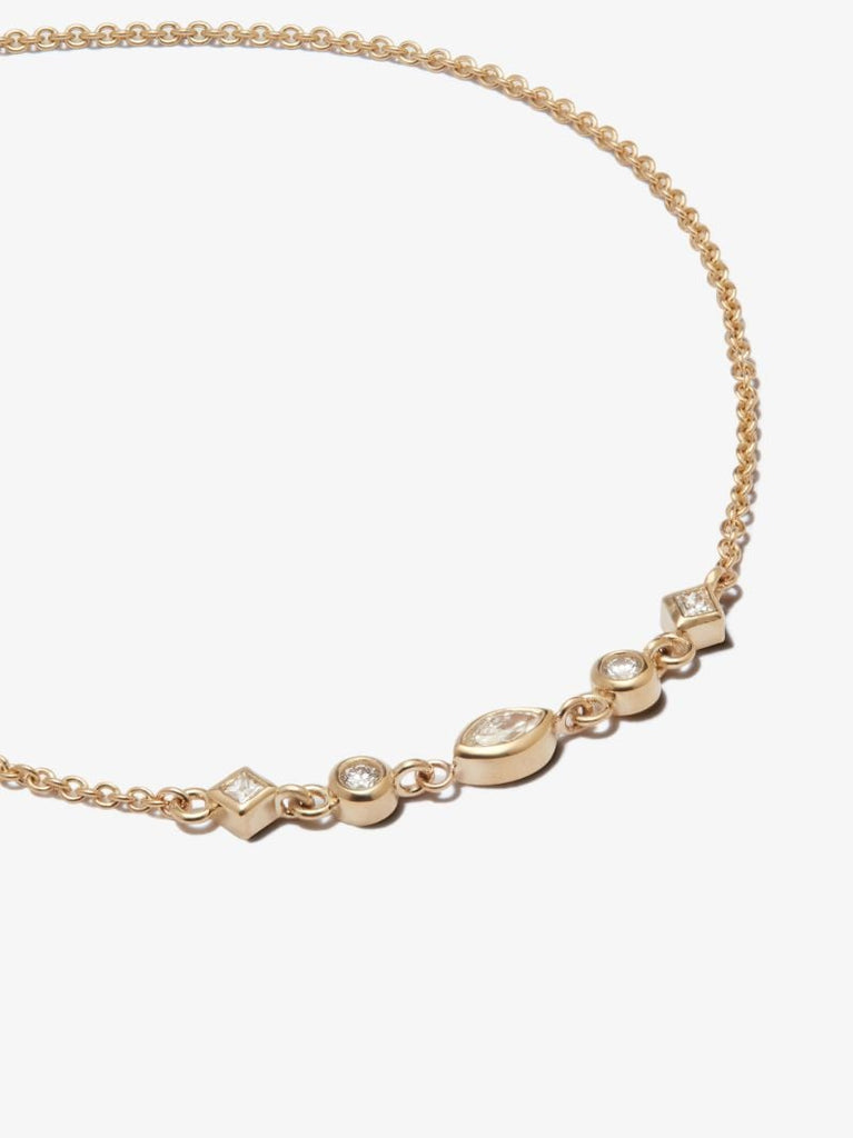14k Yellow Gold Toggle Chain Diamond Bracelet