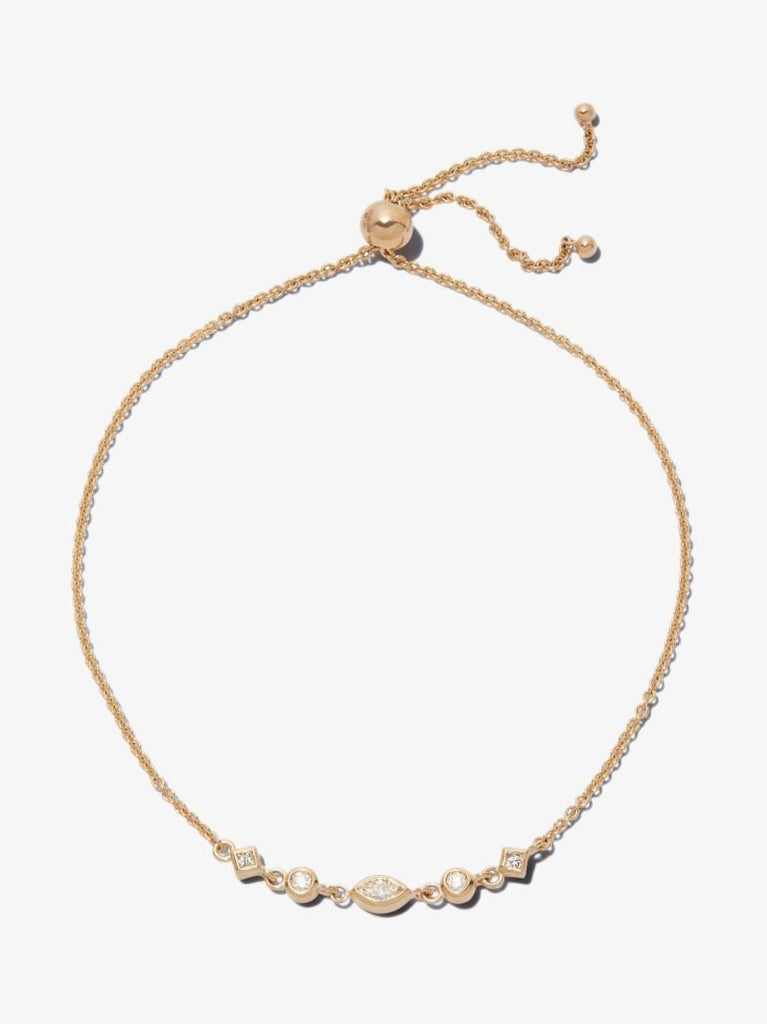 14k Yellow Gold Toggle Chain Diamond Bracelet