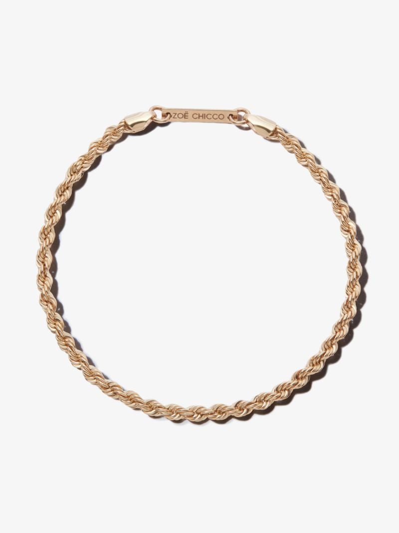 14k Yellow Gold Rope Chain Bracelet