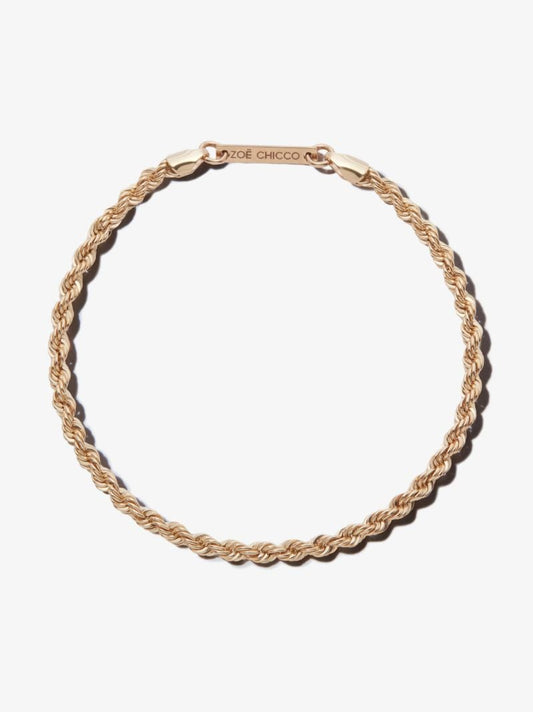 14k Yellow Gold Rope Chain Bracelet