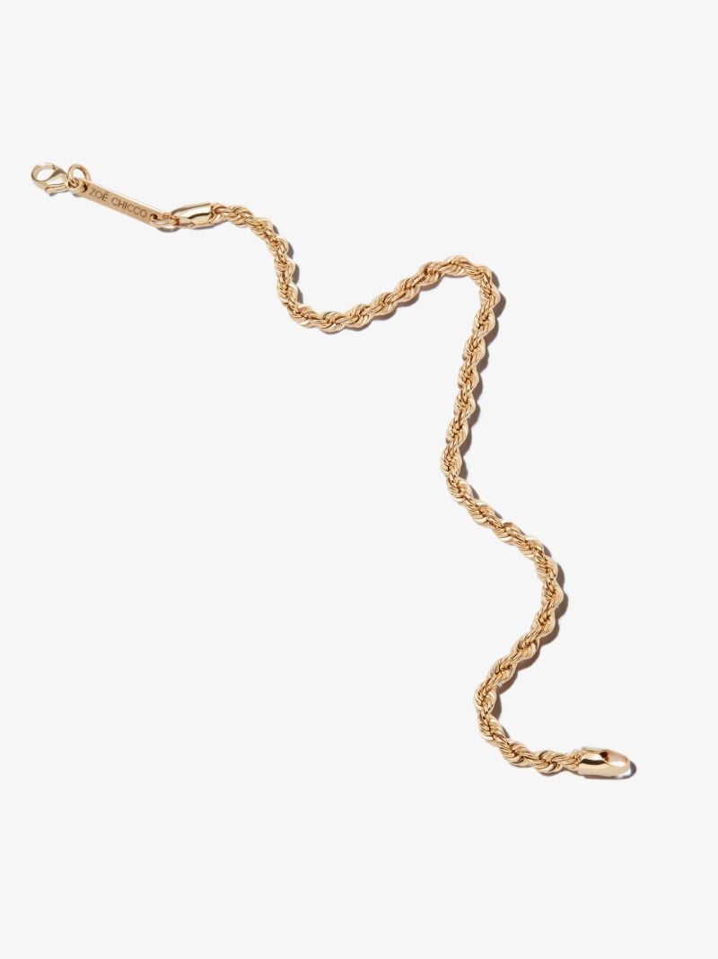 14k Yellow Gold Rope Chain Bracelet