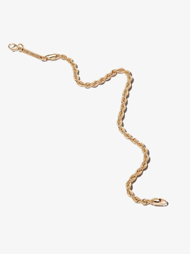 14k Yellow Gold Rope Chain Bracelet