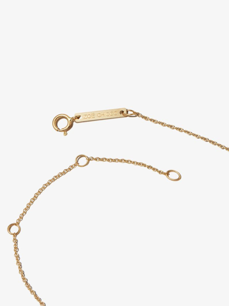 14k Yellow Gold Beaded Diamond Necklace