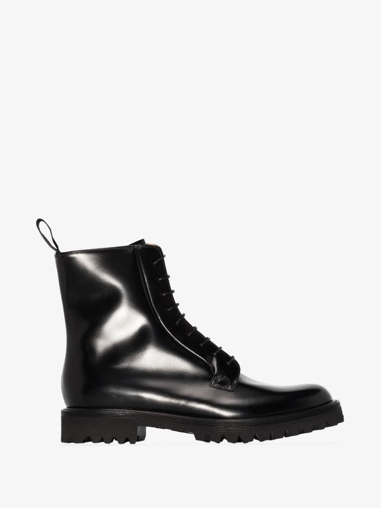 Black Alexandra Leather Ankle Boots