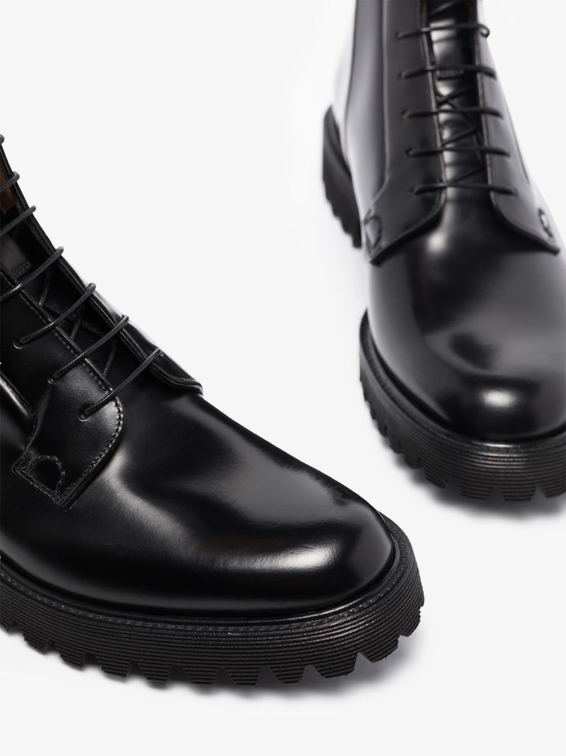 Black Alexandra Leather Ankle Boots
