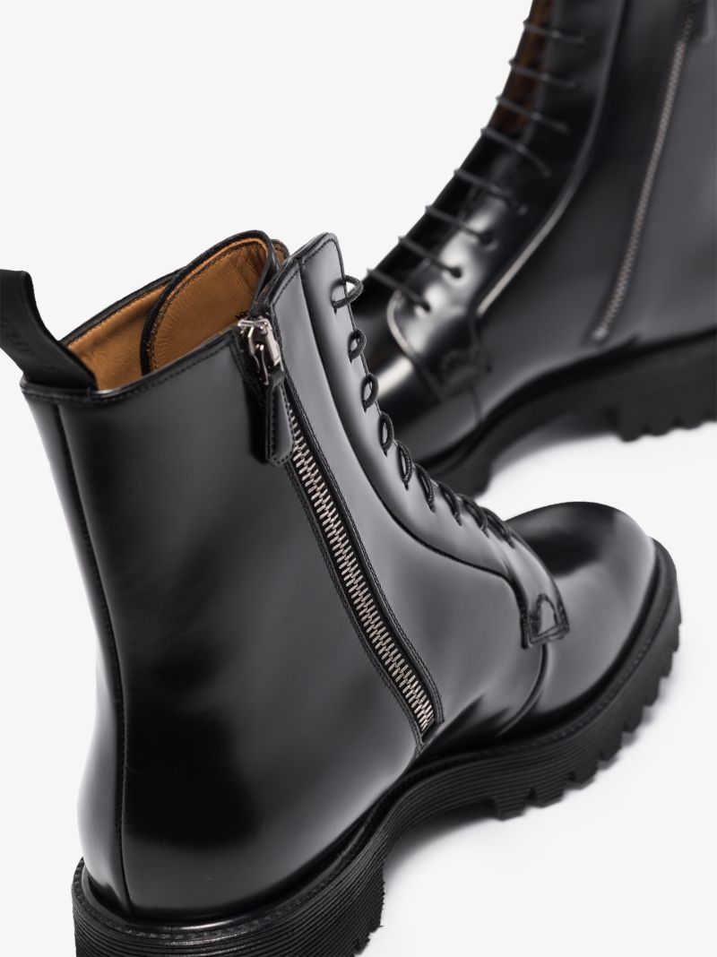 Black Alexandra Leather Ankle Boots