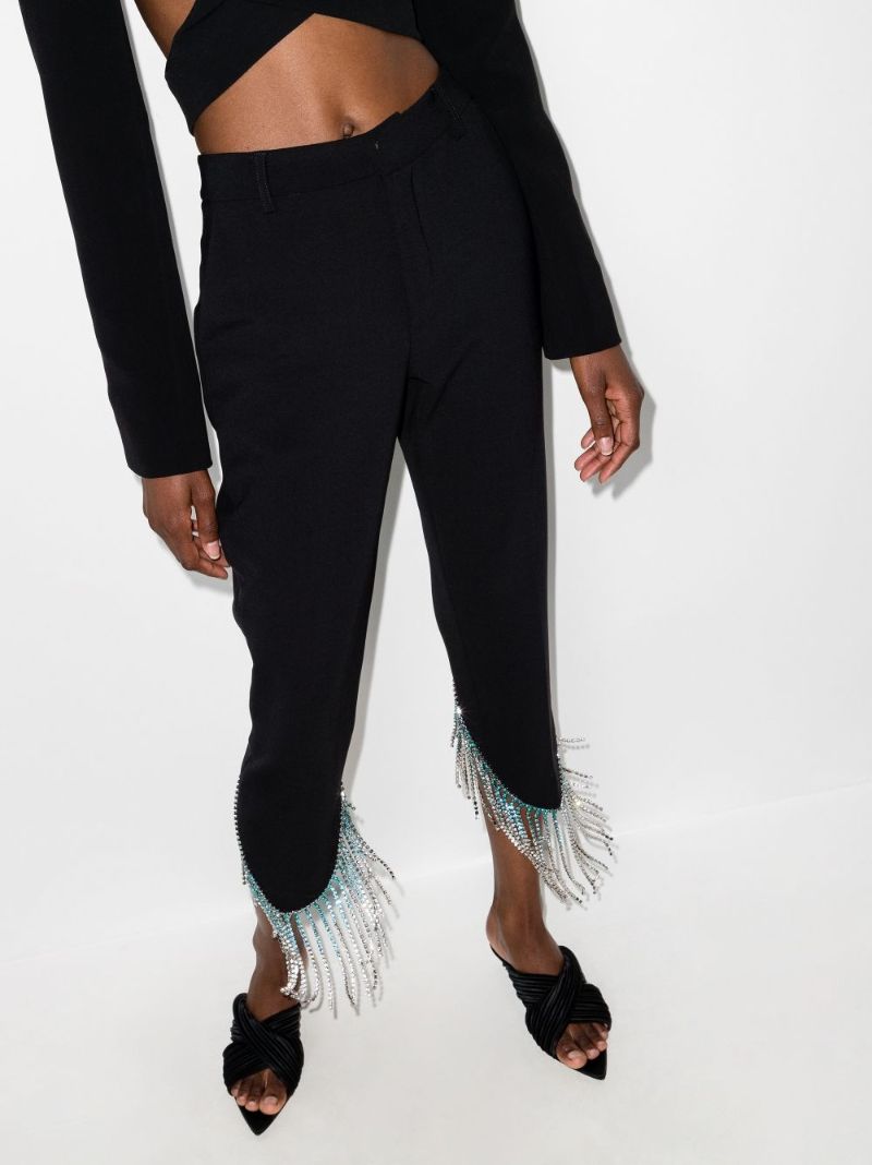 Cropped Crystal Fringe Trousers