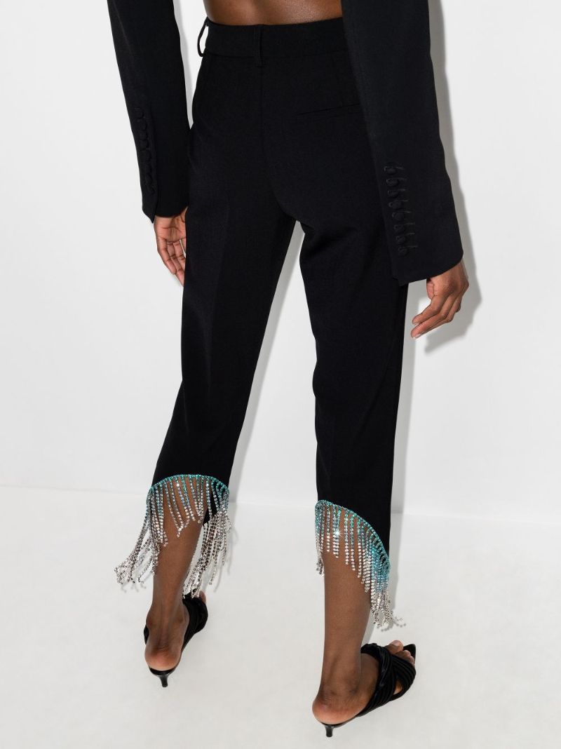 Cropped Crystal Fringe Trousers