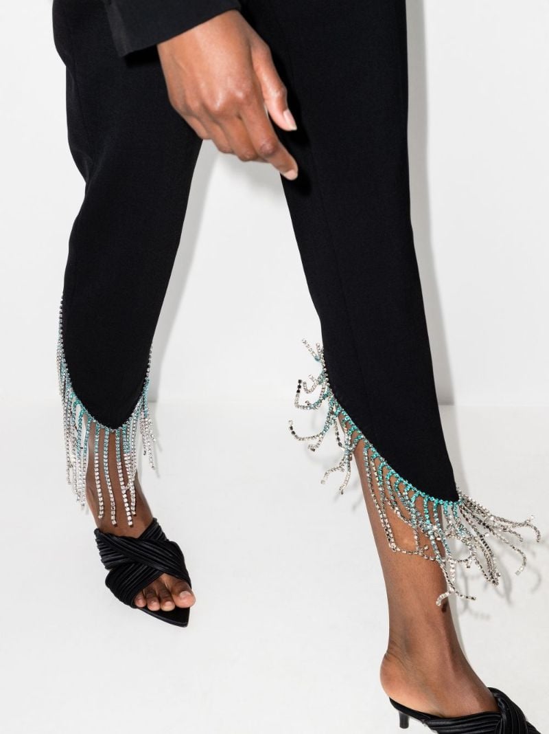 Cropped Crystal Fringe Trousers