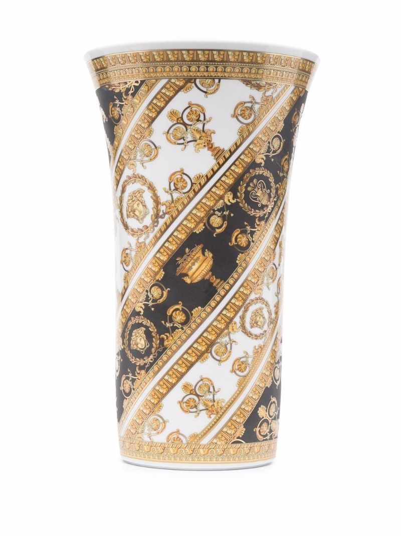 Gold Baroque Print Vase