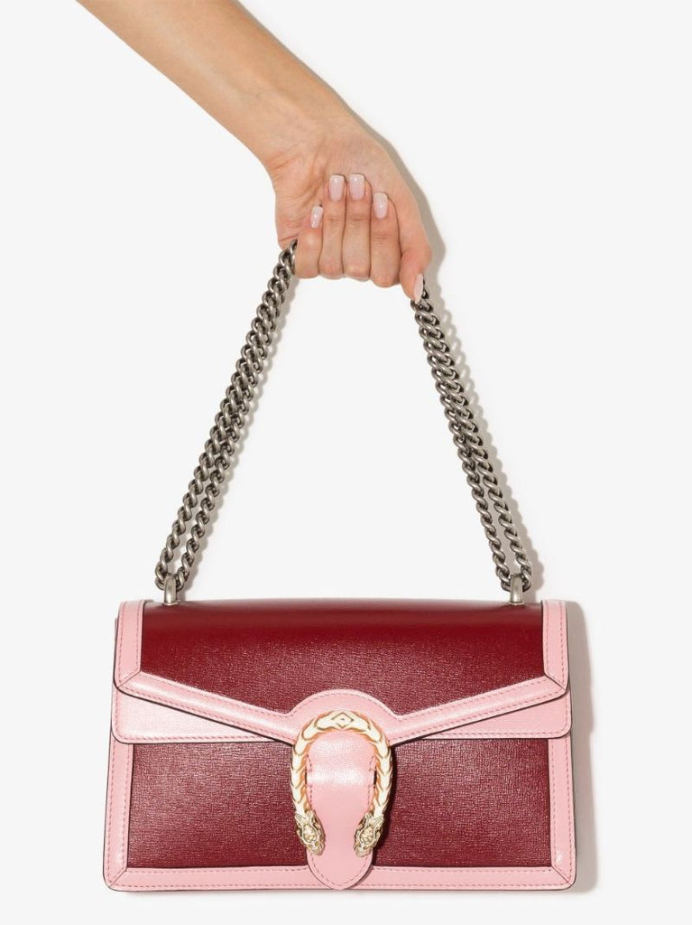 Red and Pink Dionysus Small Leather Shoulder Bag