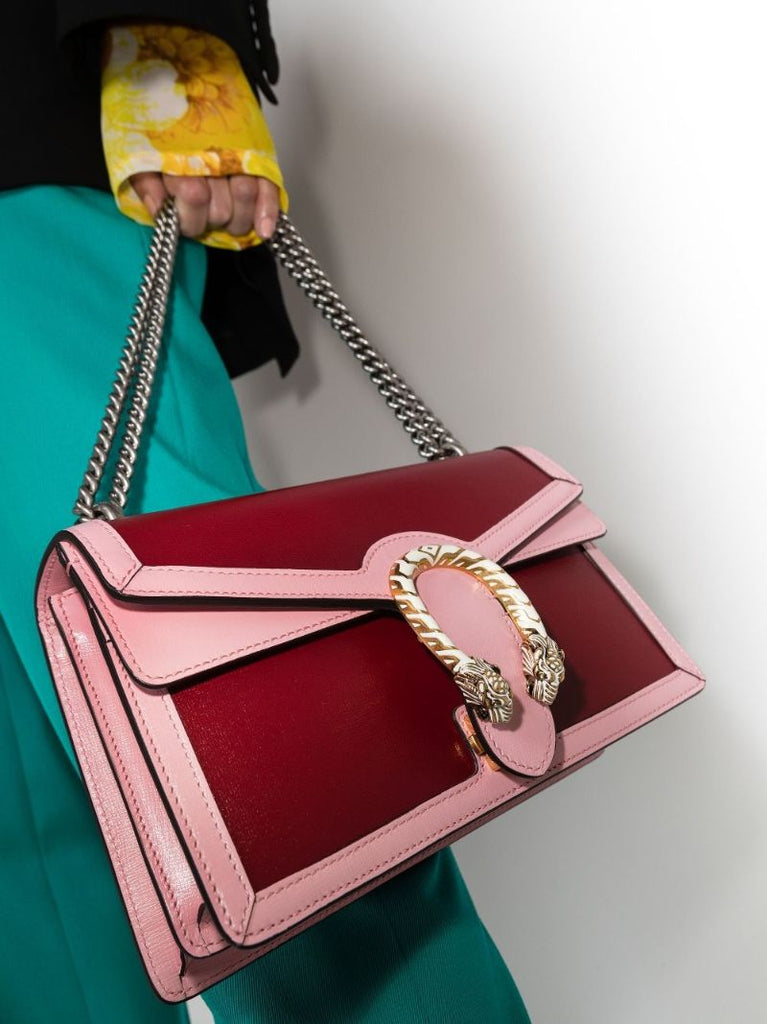 Red and Pink Dionysus Small Leather Shoulder Bag