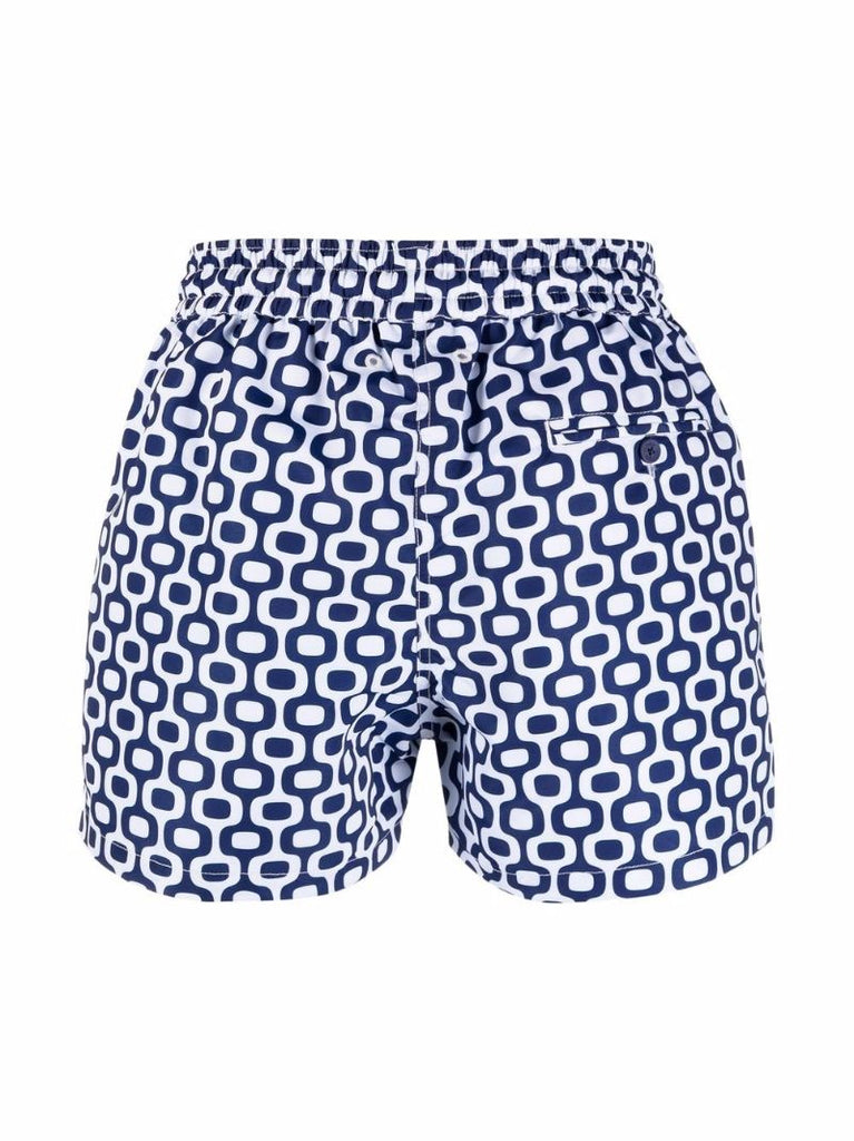 Blue Sport Swim Printed Swim Shorts