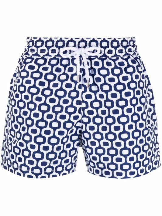 Blue Sport Swim Printed Swim Shorts
