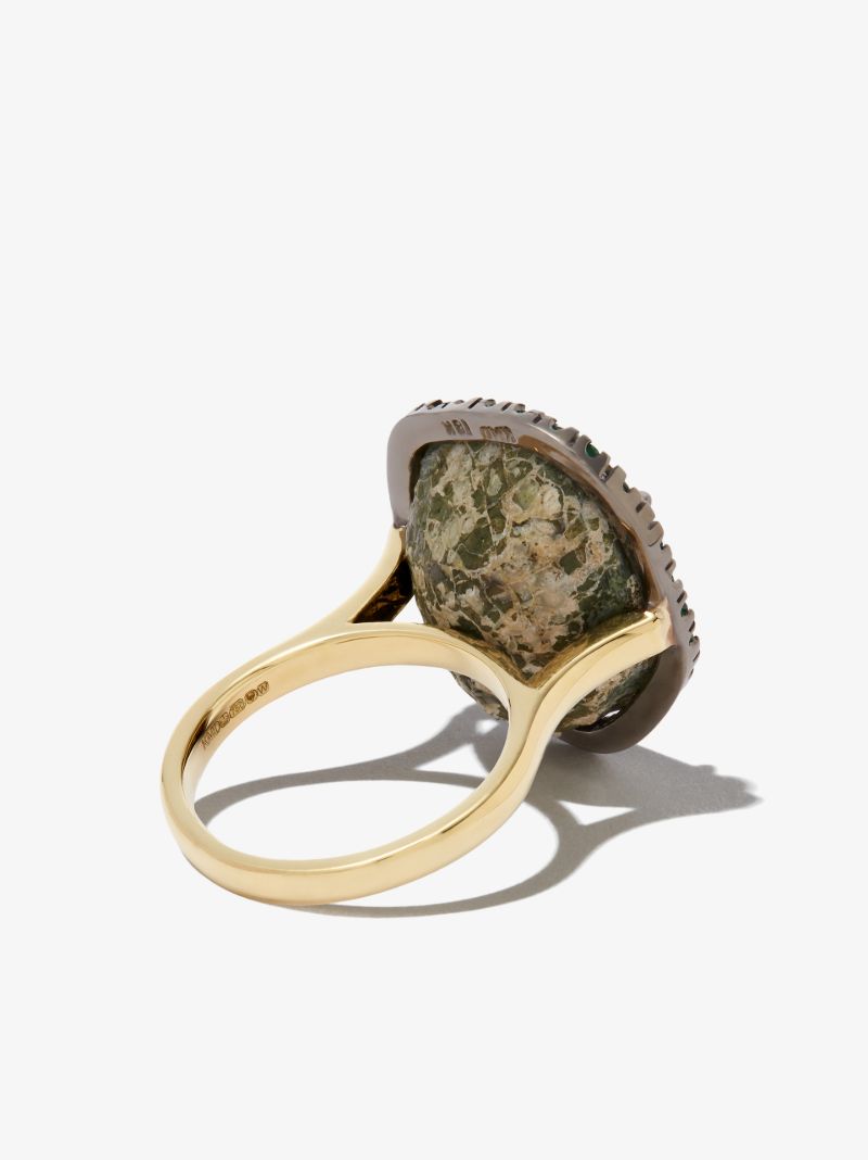 18k Yellow Gold Geode and Diamond Ring