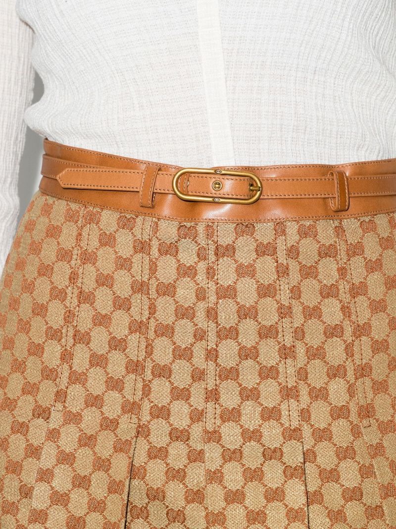 Gg Pleated Midi Skirt
