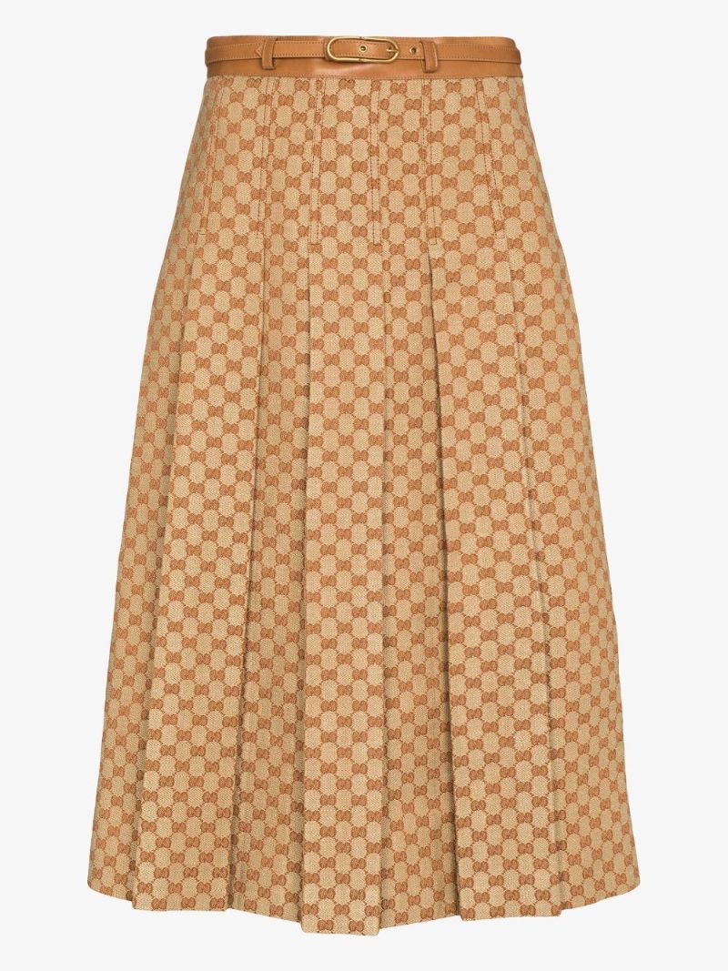 Gg Pleated Midi Skirt
