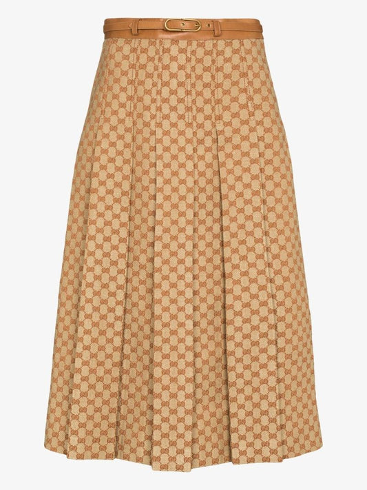 Gg Pleated Midi Skirt