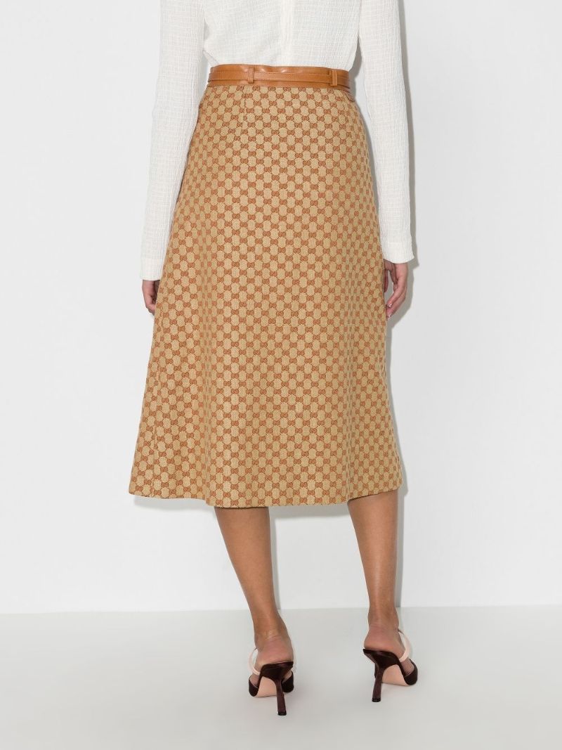 Gg Pleated Midi Skirt