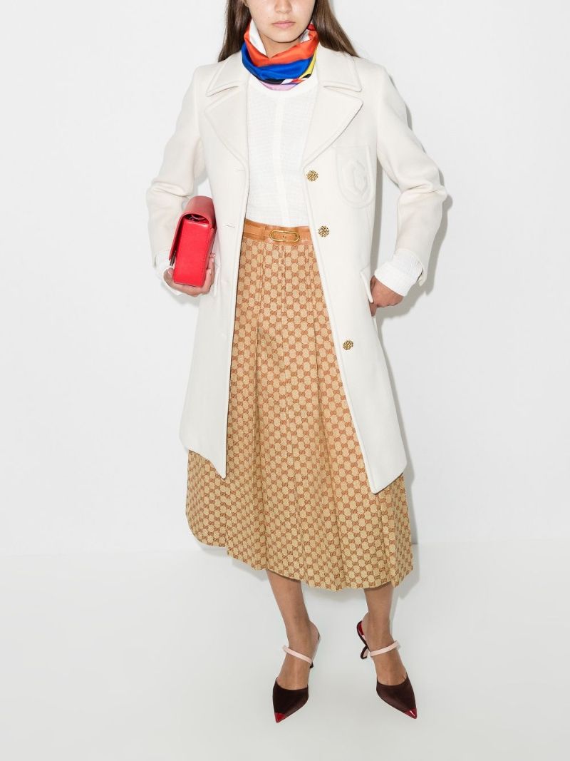Gg Pleated Midi Skirt