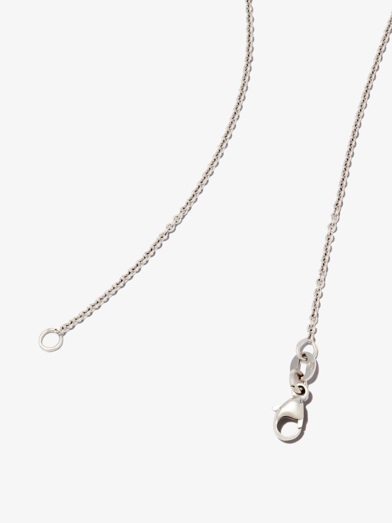 18k White Gold Garnet and Diamond Pendant Necklace