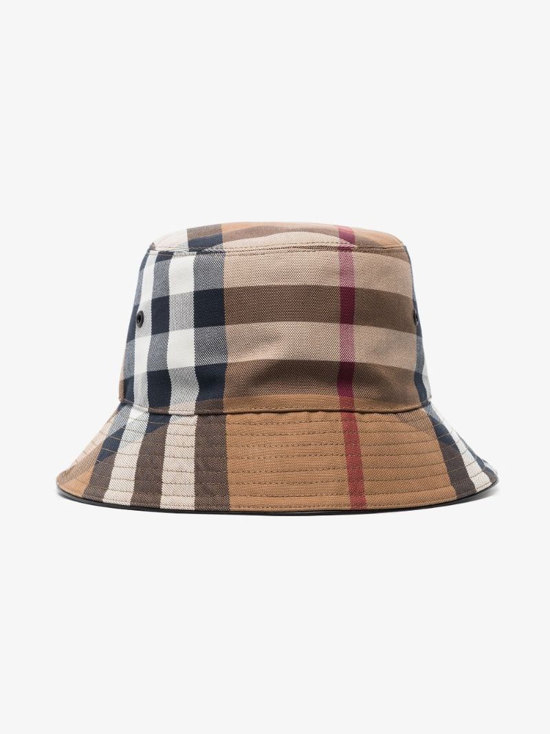 Brown House Check Cotton Canvas Bucket Hat