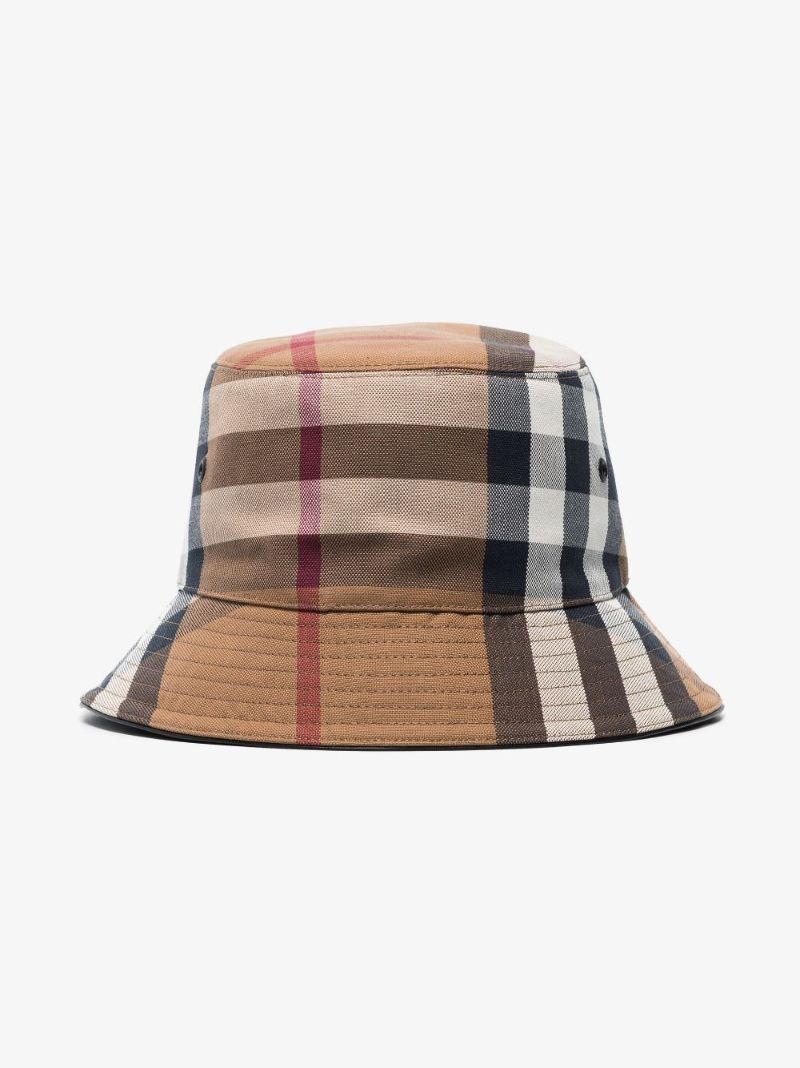 Brown House Check Cotton Canvas Bucket Hat