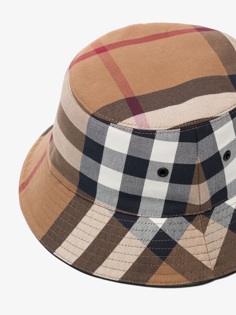 Brown House Check Cotton Canvas Bucket Hat