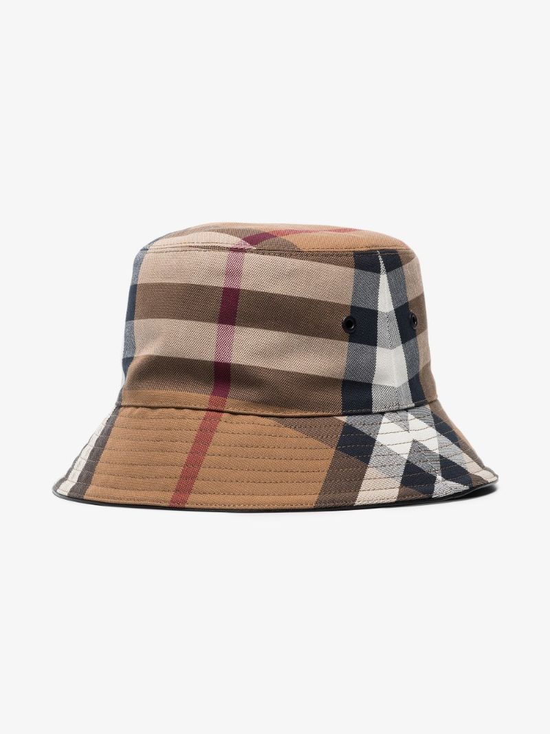 Brown House Check Cotton Canvas Bucket Hat