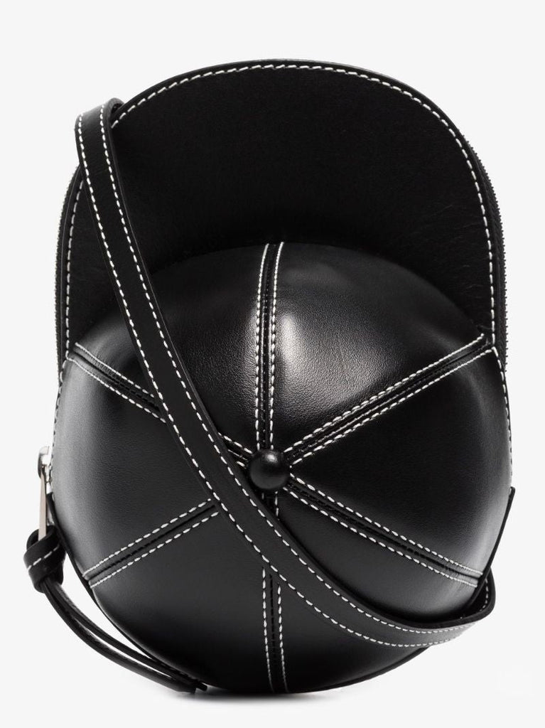 Black Midi Cap Leather Mini Bag