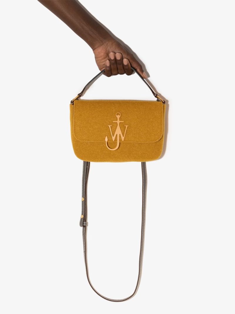 Yellow Anchor Midi Felt Shoulder Bag