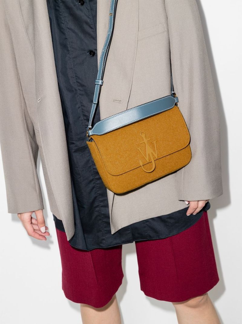 Yellow Anchor Midi Felt Shoulder Bag