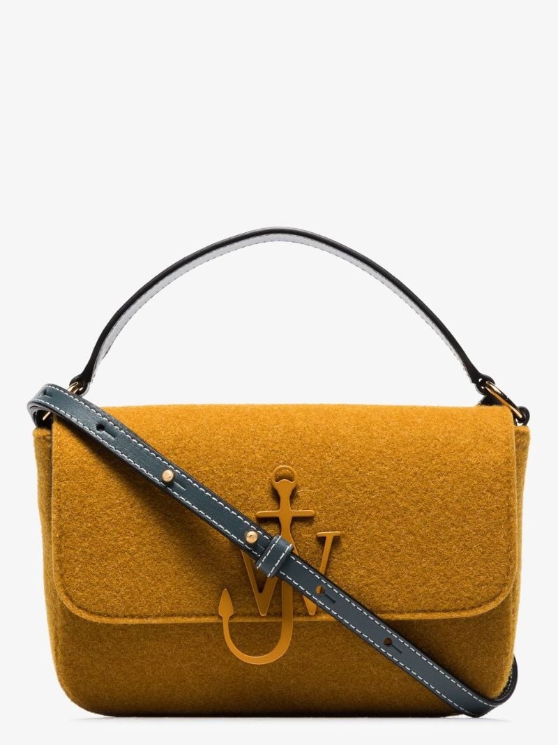 Yellow Anchor Midi Felt Shoulder Bag
