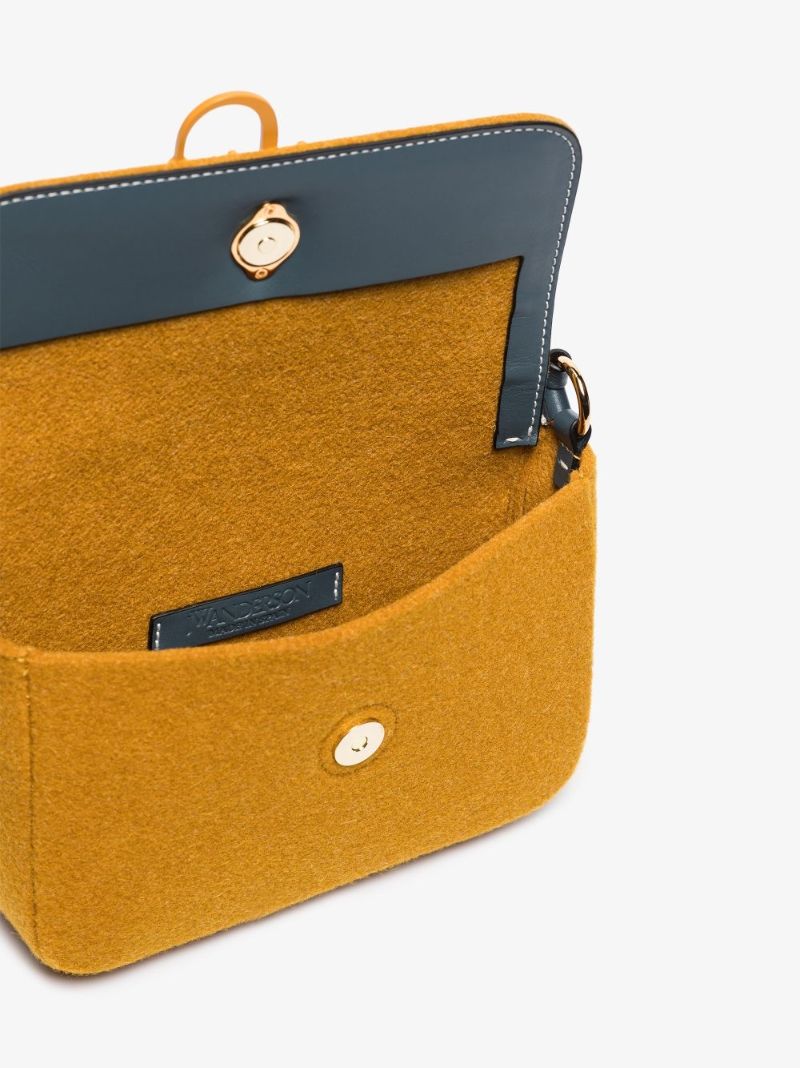 Yellow Anchor Midi Felt Shoulder Bag