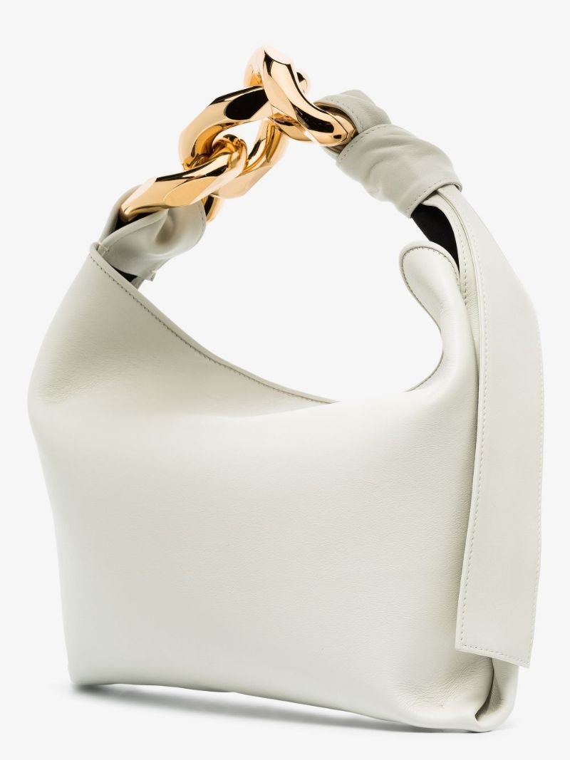 White Small Chain Leather Shoulder Bag