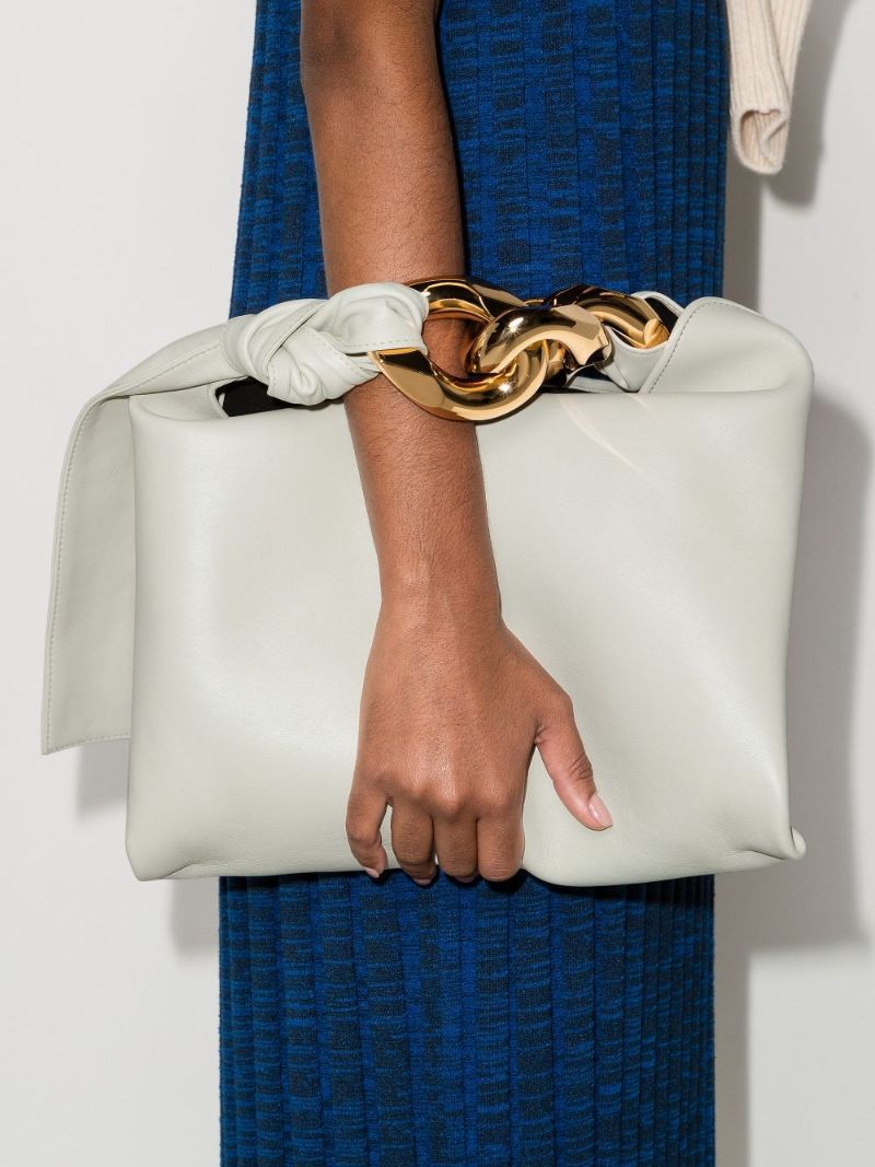 White Small Chain Leather Shoulder Bag