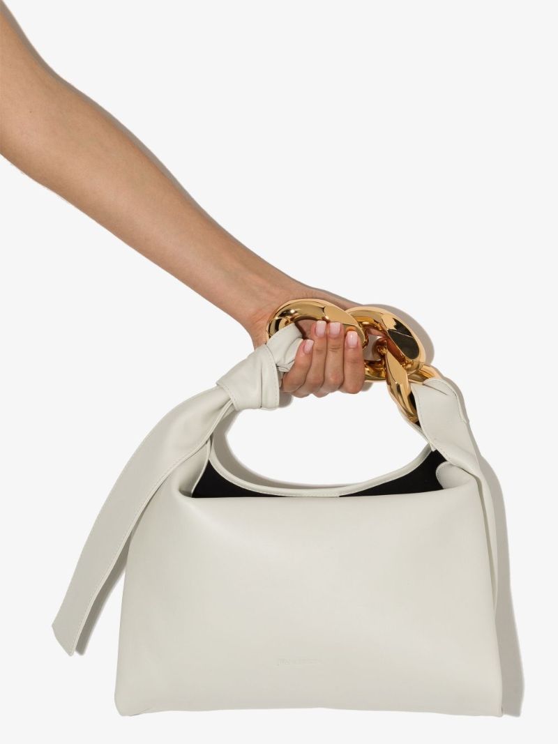 White Small Chain Leather Shoulder Bag