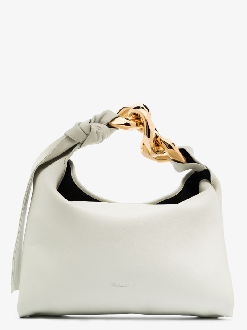 White Small Chain Leather Shoulder Bag