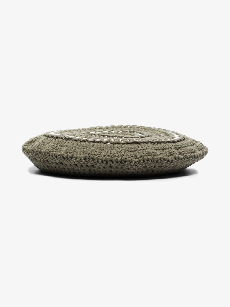 Green Embellished Crochet Beret