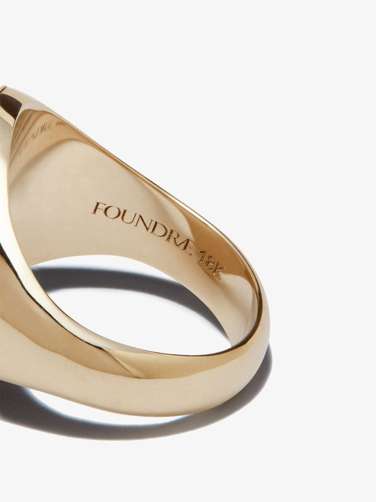 18k Yellow Gold Gemini Diamond Signet Ring