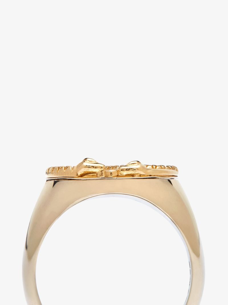18k Yellow Gold Gemini Diamond Signet Ring