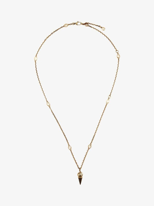 Gold Tone Gg Cone Necklace