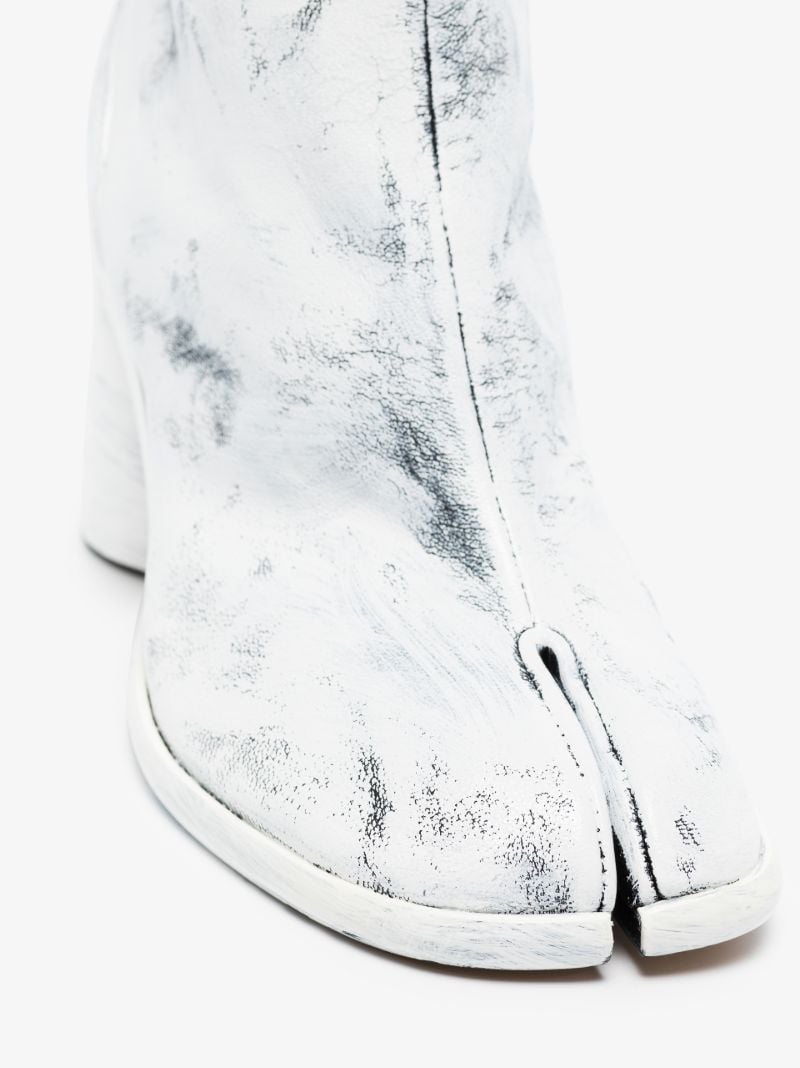 White Tabi Stivale Artisanal 90 Leather Boots