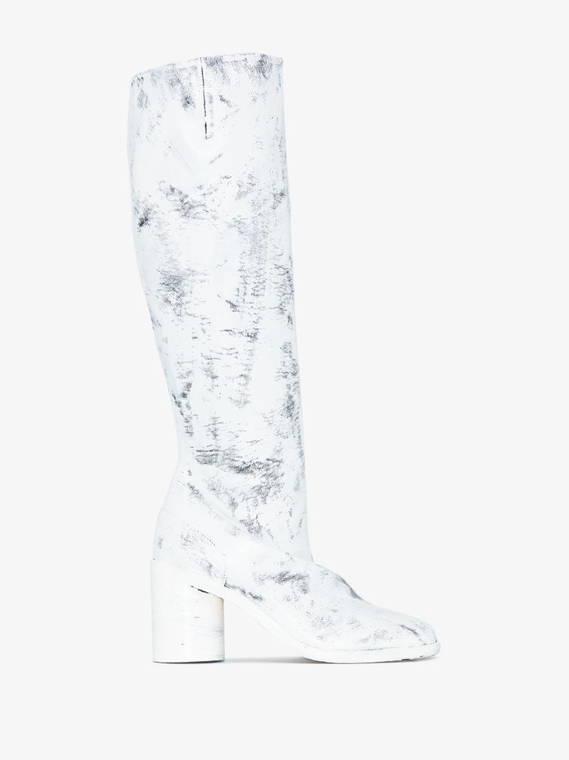 White Tabi Stivale Artisanal 90 Leather Boots