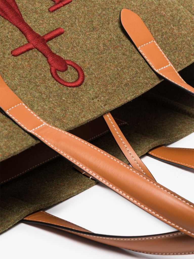 Green Belt Felt Tote Bag